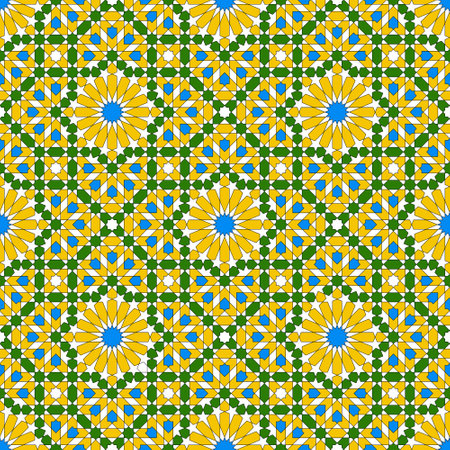 Seamless geometric ornament based on traditional islamic art. Great design for fabric, textile, cover, wrapping paper, background.のイラスト素材