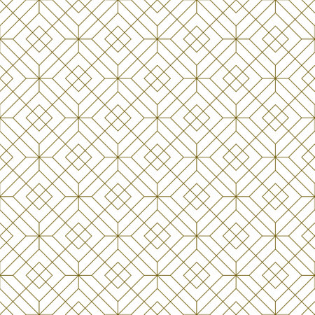 Seamless geometric pattern. Average thickness lines. Brown color lines on white background.のイラスト素材