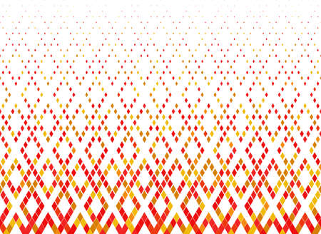 Halftone vector background.Filled with colored diamonds .Long fade out. Randomly colored.のイラスト素材