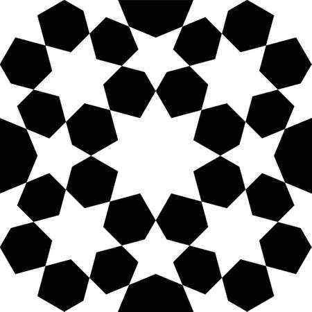 Seamless geometric ornament based on traditional islamic art. Black and white. Great design for fabric, textile, cover, wrapping paper, background.のイラスト素材