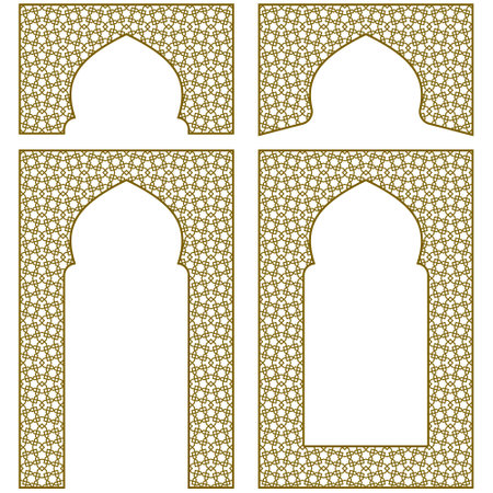 Set of islamic arabic pattern. vector illustration.のイラスト素材