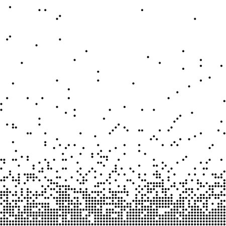 Geometric pattern of black circles on a white background.Seamless in one direction.Option with a short fade out.のイラスト素材