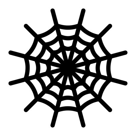 Scary spider web outline icon. Spooky cobweb line sign. Editable stroke. vector graphicsのイラスト素材