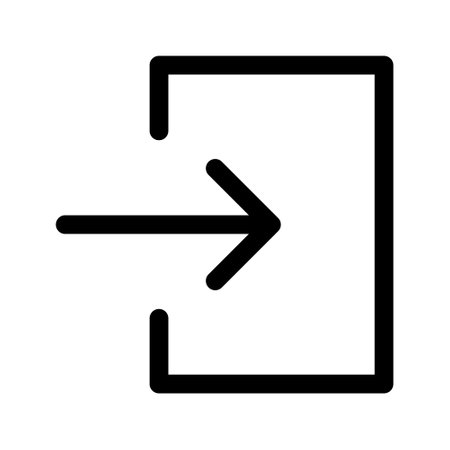 Entrance line icon. Linear style entry symbol. Arrow and door sign. Editable stroke. vector graphicのイラスト素材