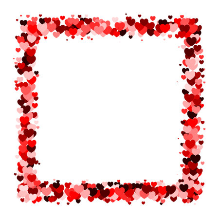 Red heart square frame with space for text. Background for Weddings or Mothers Dayのイラスト素材