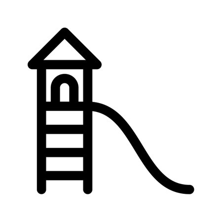 Playground slide outline icon. Vector graphicsのイラスト素材