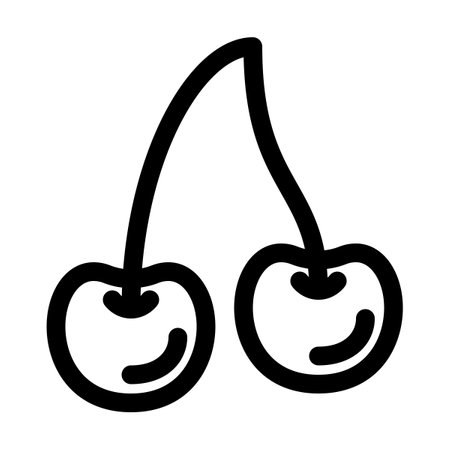 Cherry outline icon. Vector graphicsのイラスト素材