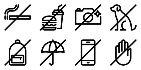 Set of prohibition line signs. Vector graphicsのイラスト素材