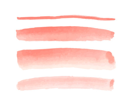 Set of pink watercolor brushesのイラスト素材