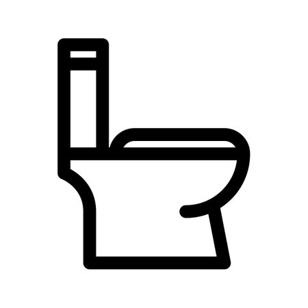 Toilet bowl line icon. Vector graphicsのイラスト素材