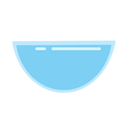 Large glass bowl for salads or fruits, kitchen utensils, cooking utensils, vector object on a white background in flat style, isolateのイラスト素材
