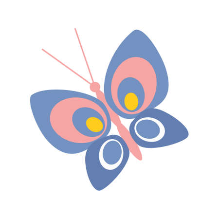 Illustration of a butterfly. Flying butterfly. Vector illustrationのイラスト素材