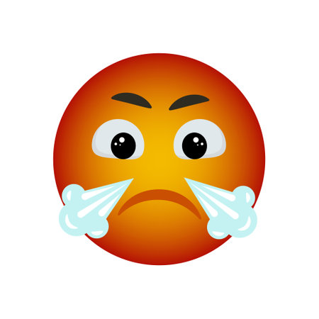 Smile cries big tears. Emoji reactions to messages for social networks. Vector smileyのイラスト素材