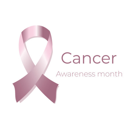 The pink ribbon is a symbol of the fight against cancer. Breast cancer prevention banner. Vector templateのイラスト素材