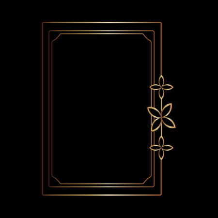 Gold frame line art style, Vector design element geometric shapeのイラスト素材