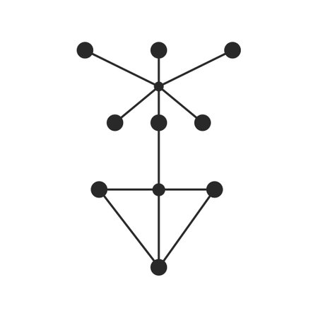 Compounds and atoms graphic element isolated. Abstract constellation, Graphic symbol logo or tattooのイラスト素材