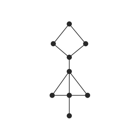 Compounds and atoms graphic element isolated. Abstract constellation, Graphic symbol logo or tattooのイラスト素材