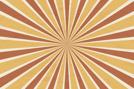 Retro grunge radial star burst or sun beam antique background with old vintage paper texture streaks radiating from the center as a symbol of energy on beige parchment paperのイラスト素材