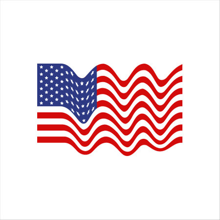 American flag, Patriotic symbol of the USA, Vector illustration of isolatesのイラスト素材