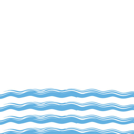 Waves lines decorative frame, vector design template, abstract water wavesのイラスト素材