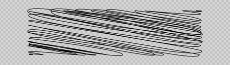Monochrome sketch scrawls line by hand, Ink or pen scribbles, Chaotic black scribbles, Vector illustrationのイラスト素材