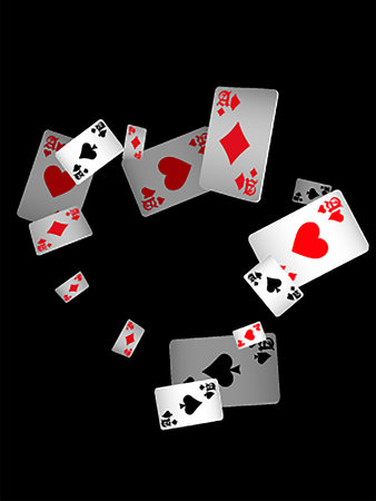 Playing cards isolated on black background. vector illustration. Eps 10.