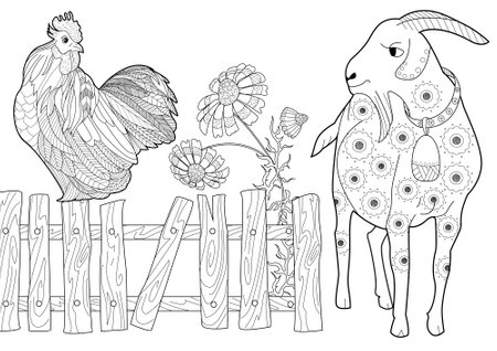 Coloring page for adults. Zentangle style. Vector illustration.のイラスト素材