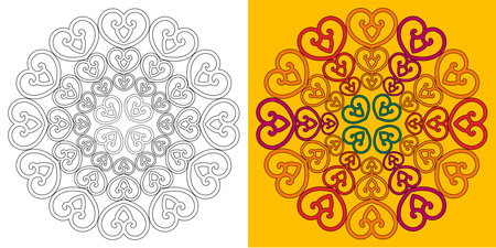 Ornament beautiful card with mandala. Geometric circle element made in vectorのイラスト素材