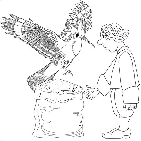 Coloring book for children: fairy tale. Coloring pages for adults.のイラスト素材
