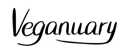 Vegan hand drawn black lettering. Vector isolated illustrationのイラスト素材