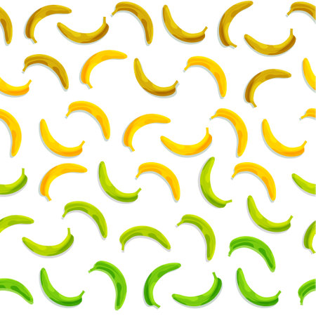 Yellow banana seamless pattern in a flat style on a white background. Perfect for textile prints, kids design, decor, wrapping.のイラスト素材