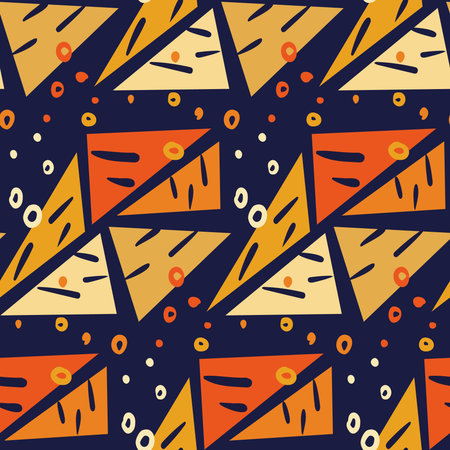 Abstract seamless pattern in bold colors and geometric shapes. Modern vector illustration, cover,...