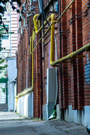 A wall of old red brick