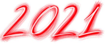 Bright image of two thousand twenty-first year. Digital symbols of the year 2021