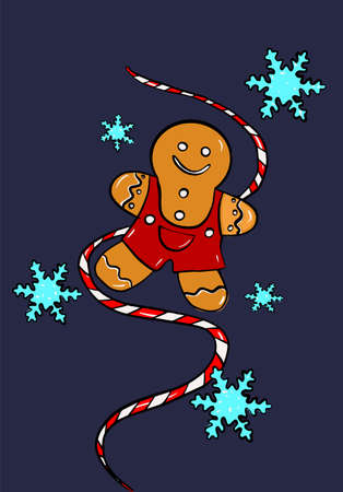 Christmas gingerbread in graphic styleのイラスト素材