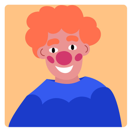 Clown avatar, vector hand-drawn clown, funny clownのイラスト素材