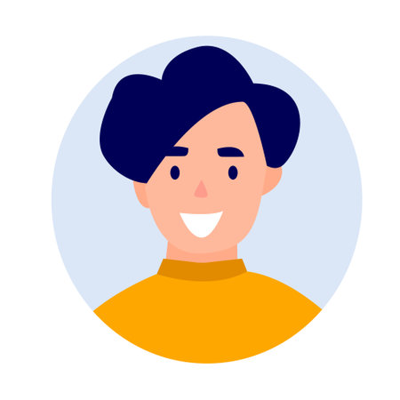 Vector profile avatar, men's avatar for game, app isolated on white backgroundのイラスト素材