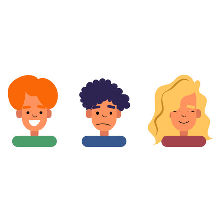 Vector people avatar set. Different men and women characters collection. Isolated vector illustration.のイラスト素材