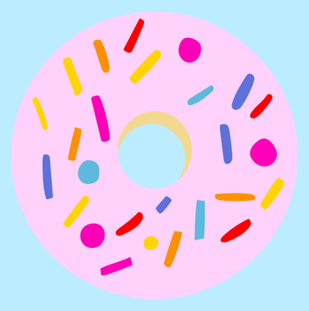 Cartoon vector donut in doodle styleのイラスト素材