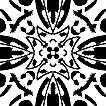 Abstract geometric seamless pattern. Black and white patternのイラスト素材