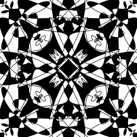 Abstract geometric seamless pattern. Black and white patternのイラスト素材