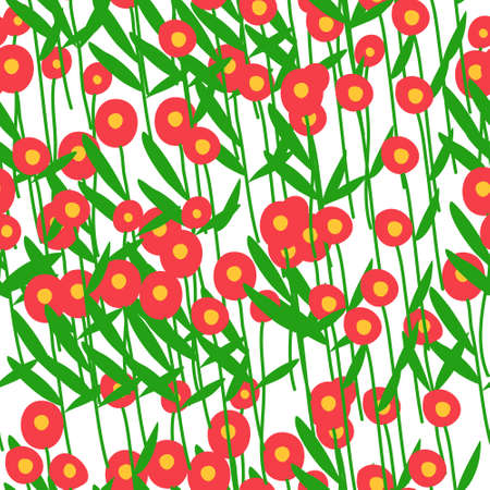 Seamless pattern with flowers for fabric, print, packaging paper. Cute print, summer flowersのイラスト素材