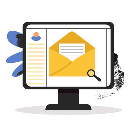 An email opened on a computer monitor, an email. Vector illustrationのイラスト素材