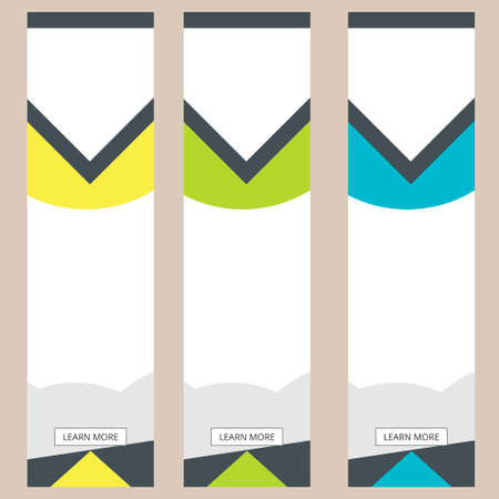 Set of colorful banners in the style of minimalism flat for commercial websites, with the select button. Vector illustrationのイラスト素材