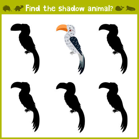 Educational game for children of kindergarten and school age on the development of logic. Bright bird. Vector illustrationのイラスト素材