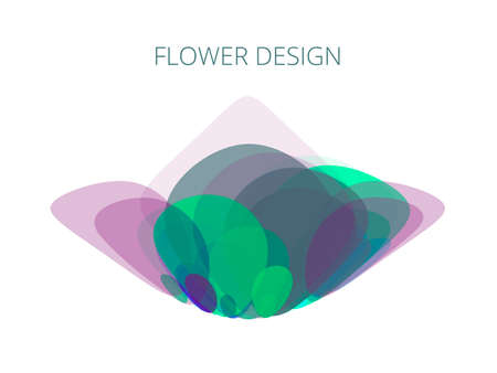 Abstract bright flower with place for text on white background. Vector illustrationのイラスト素材