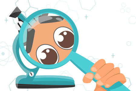 Colorful illustration with scientific instruments and equipment for research. illustrationのイラスト素材