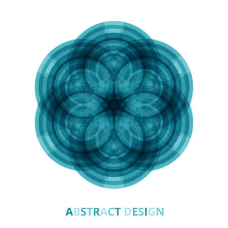 Technological mandala round bright blue flowers on isolated background. Vector illustrationのイラスト素材