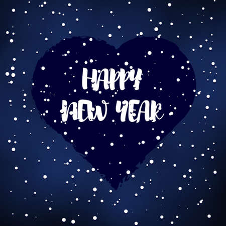 Winter greeting postcard with wishes for a happy new year. Vector illustrationのイラスト素材