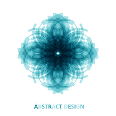 Technological mandala round bright blue flowers on isolated background. Vector illustrationのイラスト素材